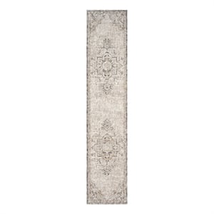 Nourison Home Heirloom Blend 10' Runner Polyester Ivory Charcoal Area Rug