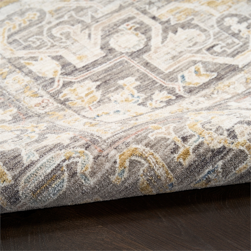 Nourison Home Heirloom Blend 5' x 8' PolyesterIvory Charcoal Area Rug