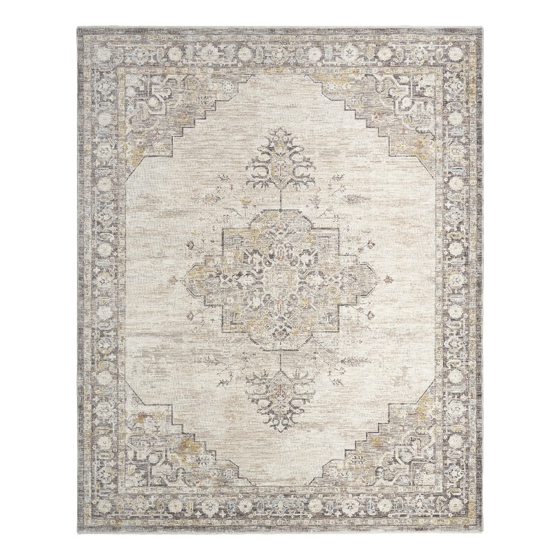 Nourison Home Heirloom Blend 5' x 8' PolyesterIvory Charcoal Area Rug