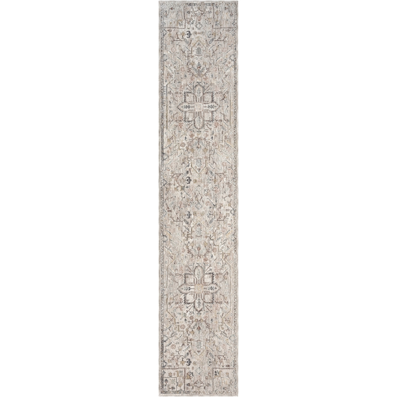 Nourison Home Heirloom Blend 10' Runner Polyester Ivory Multicolor Area Rug