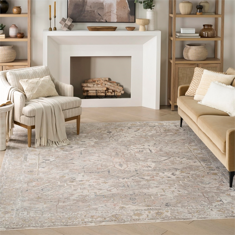 Nourison Home Heirloom Blend 5' x 8' Polyester Ivory Multicolor Area Rug