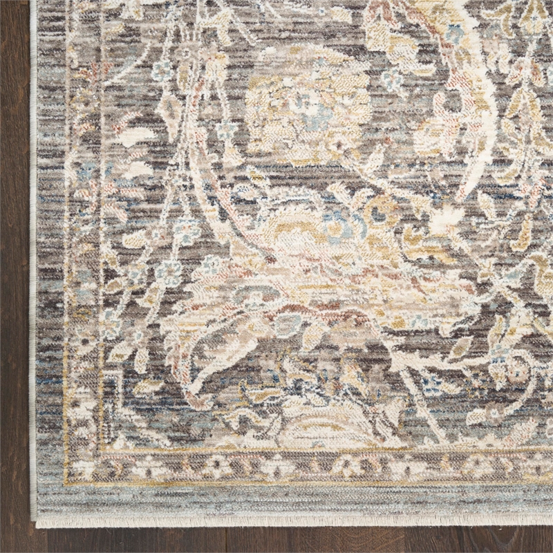 Nourison Home Heirloom Blend 5' x 8' Polyester Charcoal Multicolor Area Rug
