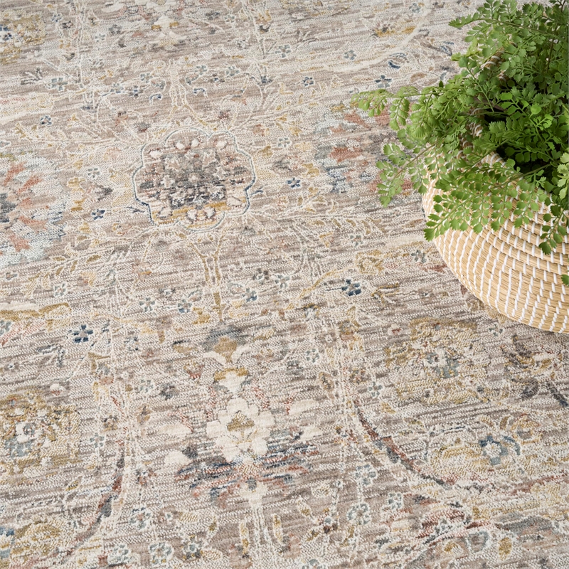 Nourison Home Heirloom Blend 5' x 8' Polyester Light Grey Area Rug