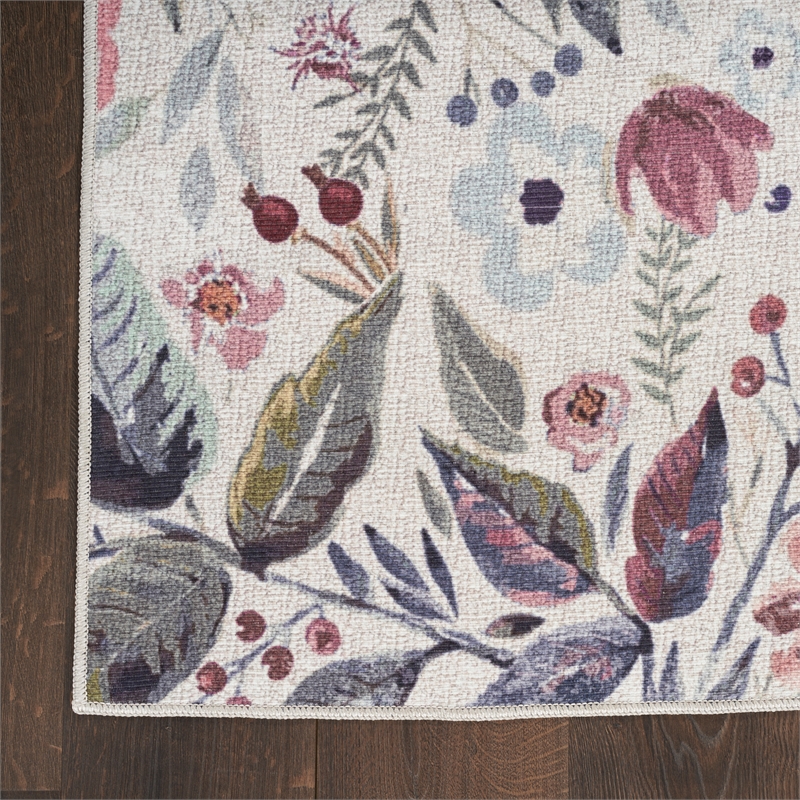 Nourison Home Nourison Washables 2' x 3' PolyesterIvory Pink Area Rug