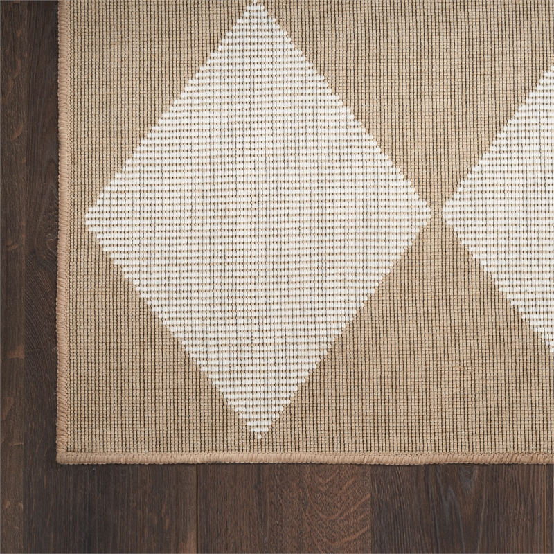 Nourison Home Washable Modern Jute 2' x 3' Fabric Natural Ivory Area Rug