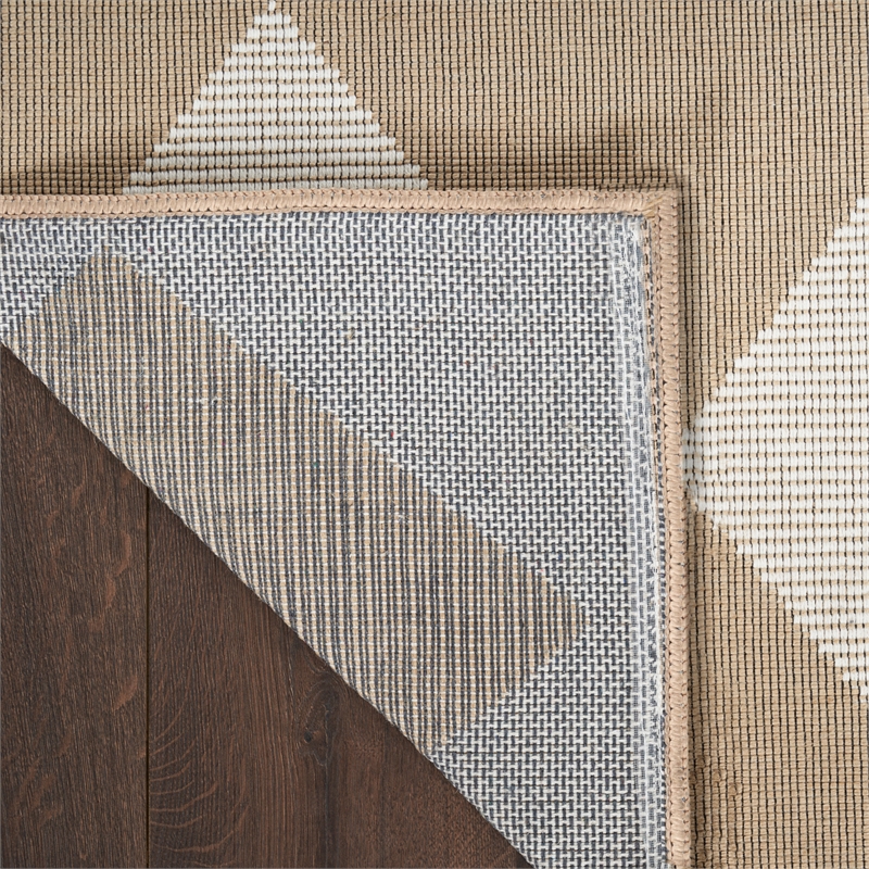 Nourison Home Washable Modern Jute 2' x 3' Fabric Natural Ivory Area Rug