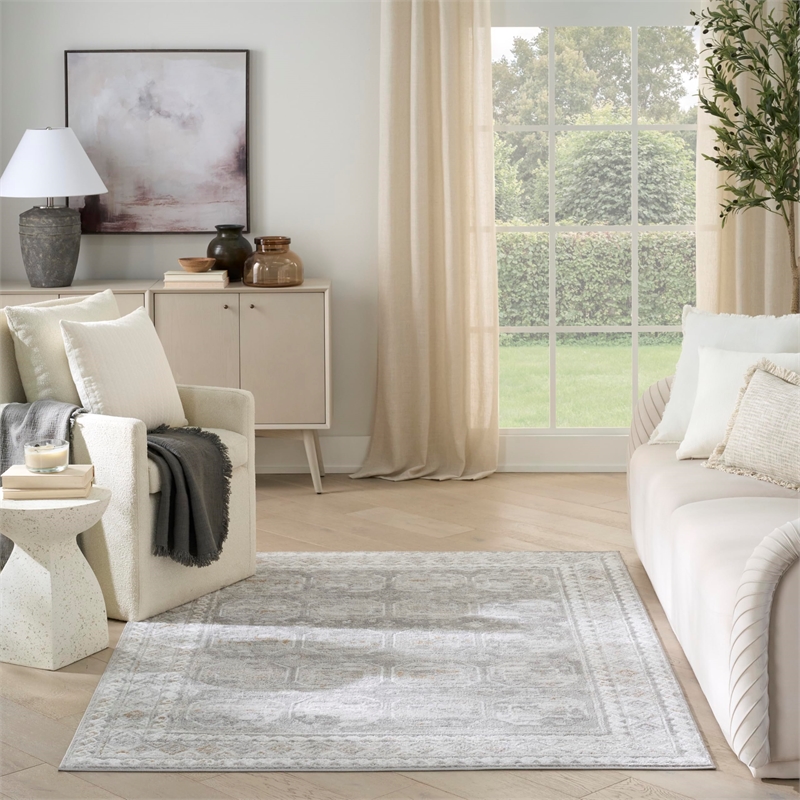 Nourison Home Dekor 4' x 6' Polyester Grey Area Rug