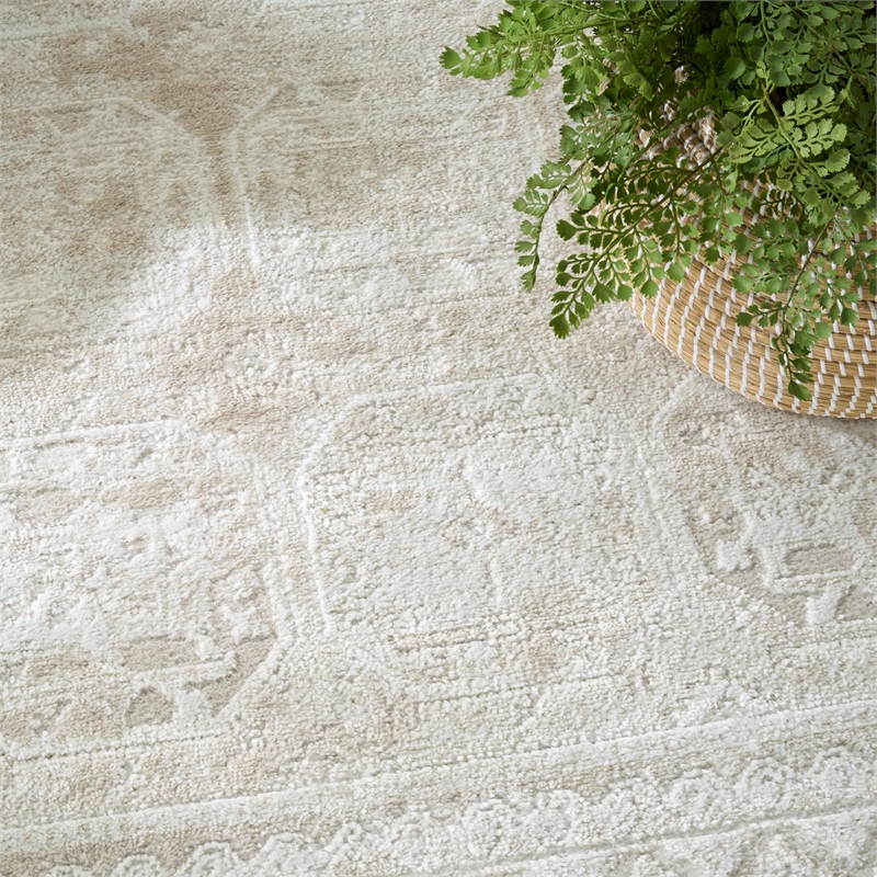 Nourison Home Dekor 4' x 6' Polyester Ivory Beige Area Rug