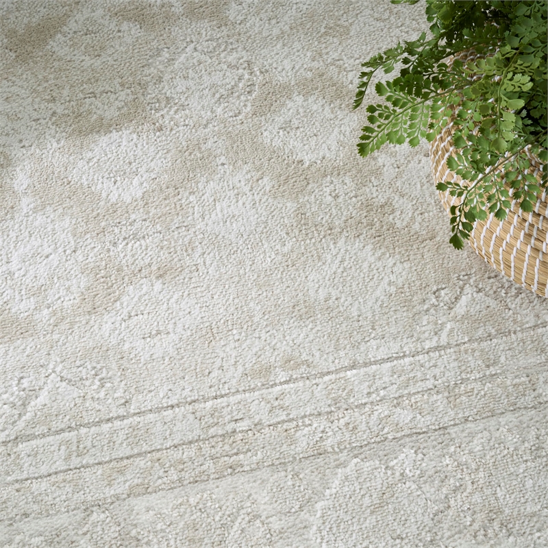 Nourison Home Dekor 4' x 6' Polyester Ivory Beige Area Rug