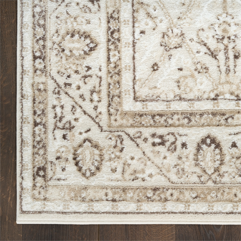 Nourison Home Dekor 2' x 4' Polyester Ivory Brown Area Rug