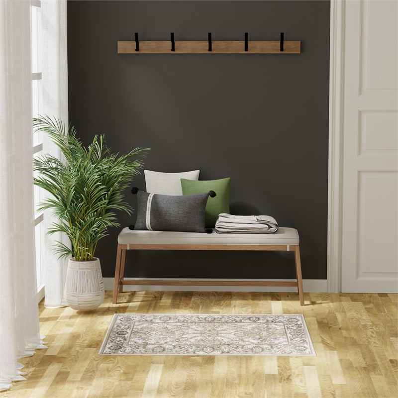 Nourison Home Dekor 2' x 4' Polyester Ivory Brown Area Rug
