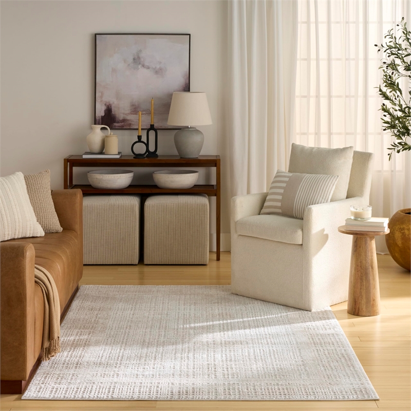 Nourison Home Dekor 4' x 6' Polyester Beige Area Rug