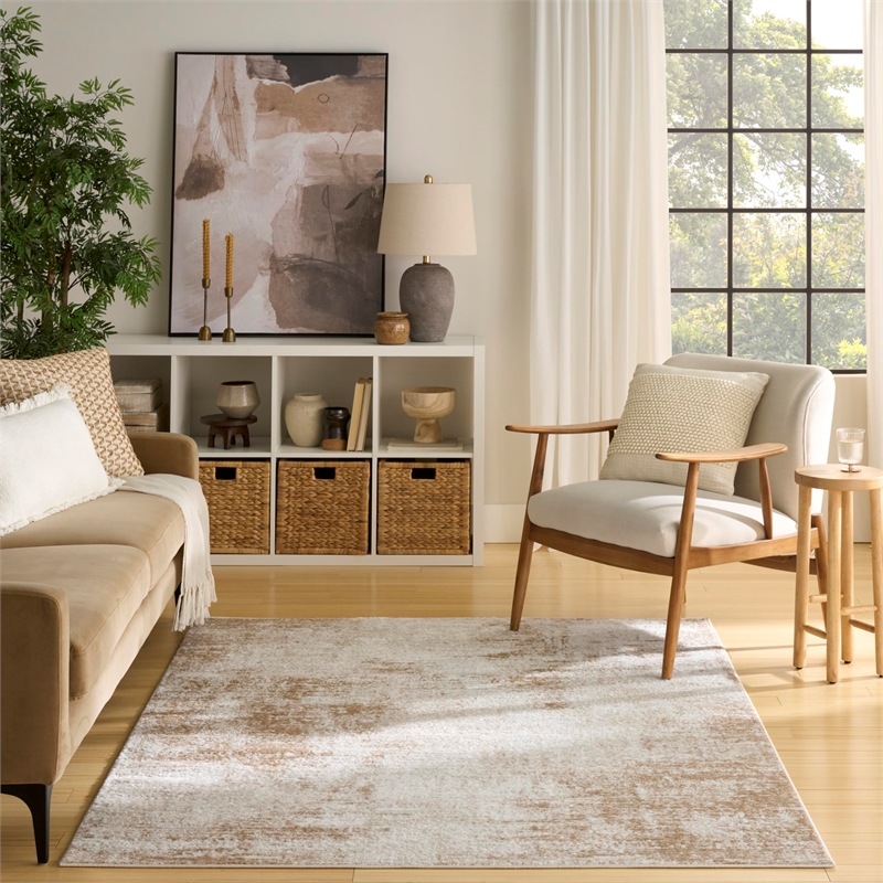 Nourison Home Dekor 4' x 6' Polyester Ivory Beige Area Rug