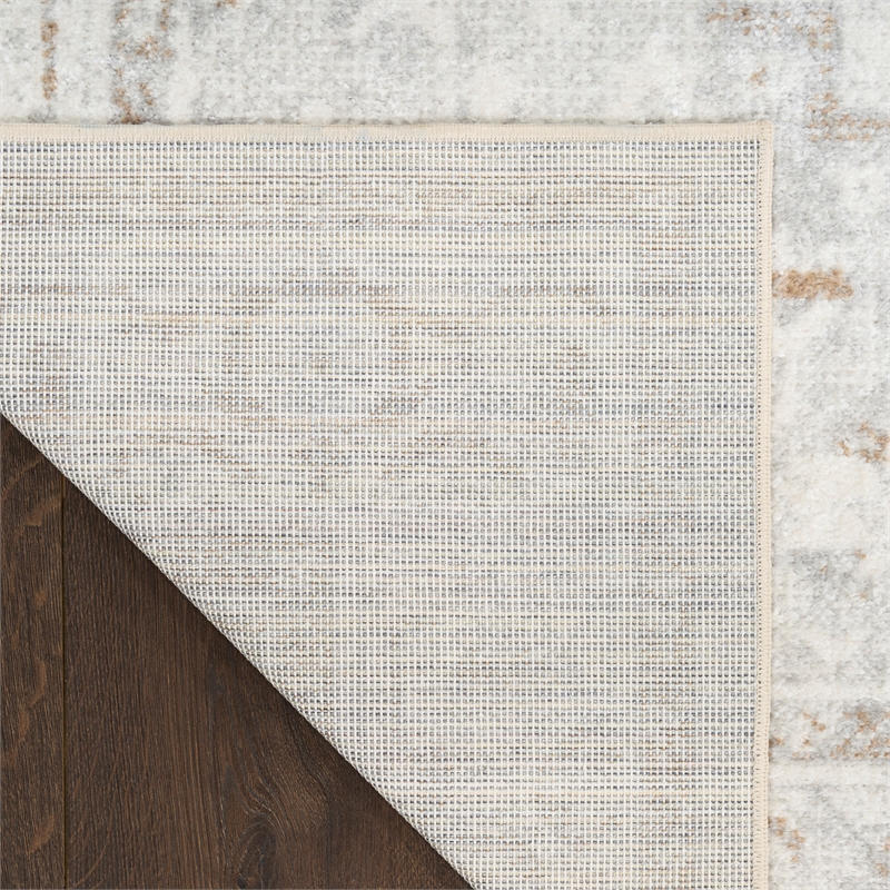 Nourison Home Astra Machine Washable 4' x 6' Polyester Grey Area Rug