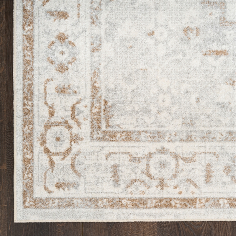 Nourison Home Astra Machine Washable 5' x 7' Polyester Grey Area Rug