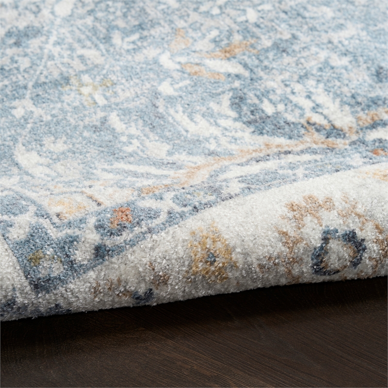Nourison Home Astra Machine Washable 4' x 6' Polyester Blue Area Rug