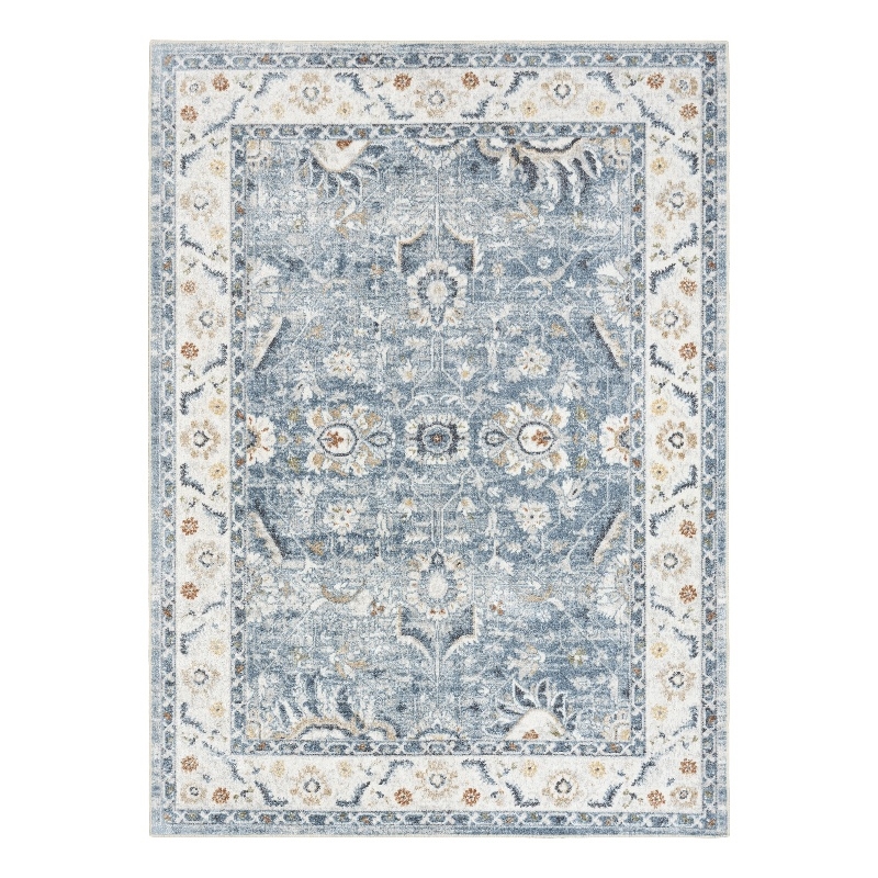 Nourison Home Astra Machine Washable 4' x 6' Polyester Blue Area Rug