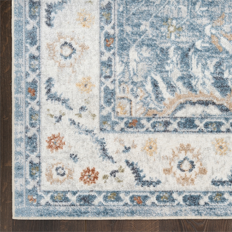Nourison Home Astra Machine Washable 5' x 7' Polyester Blue Area Rug