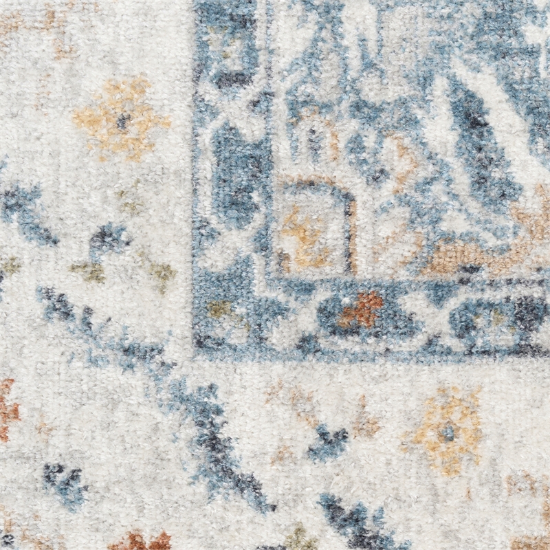Nourison Home Astra Machine Washable 5' x 7' Polyester Blue Area Rug