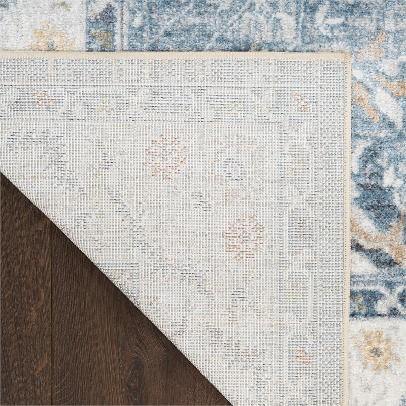 Nourison Home Astra Machine Washable 5' x 7' Polyester Blue Area Rug