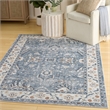 Nourison Home Astra Machine Washable 5' x 7' Polyester Blue Area Rug
