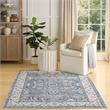 Nourison Home Astra Machine Washable 5' x 7' Polyester Blue Area Rug