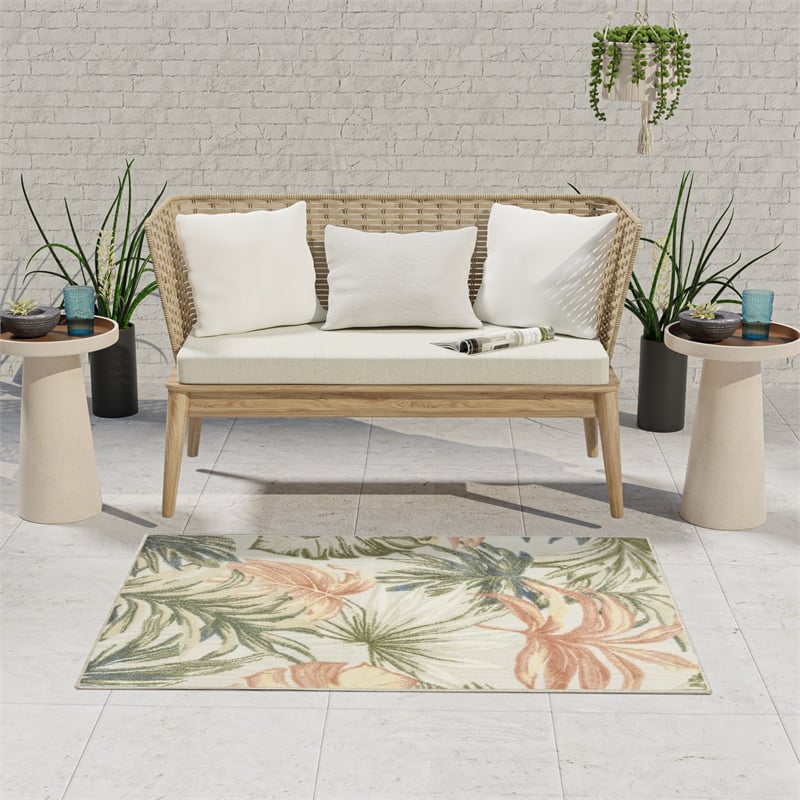 Nourison Home Astra Machine Washable 4' x 6' Polyester Rust Ivory Area Rug