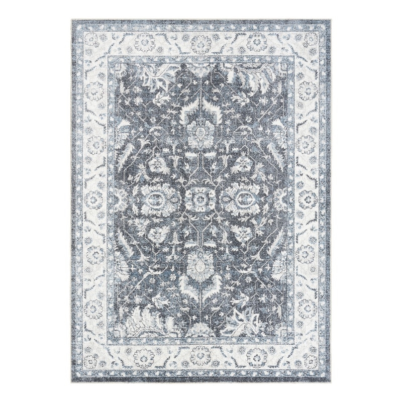 Nourison Home Astra Machine Washable 4' x 6' Polyester Slate Area Rug