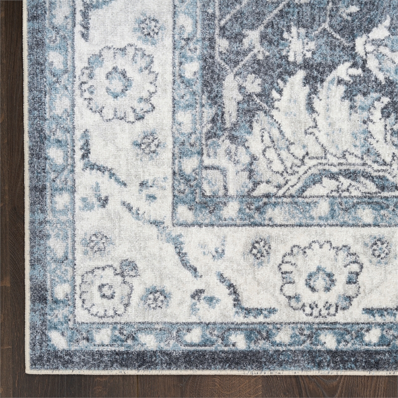Nourison Home Astra Machine Washable 7' x 9' Polyester Slate Area Rug