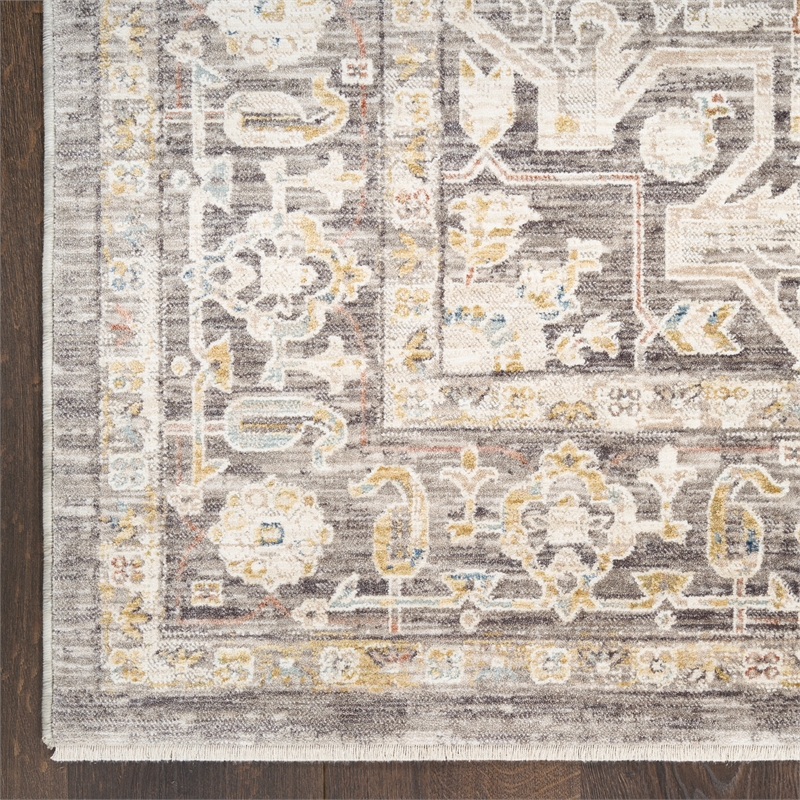 Nourison Home Heirloom Blend 9' x 12' Polyester Ivory Charcoal Area Rug