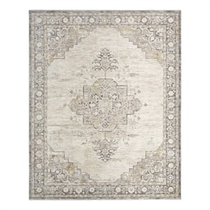 Nourison Home Heirloom Blend 9' x 12' Polyester Ivory Charcoal Area Rug