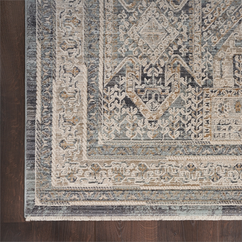 Nourison Nyle 9' x 11' Fabric Ivory Charcoal Area Rug