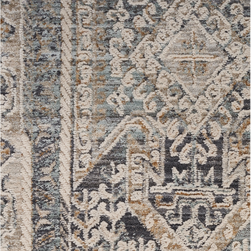 Nourison Nyle 9' x 11' Fabric Ivory Charcoal Area Rug