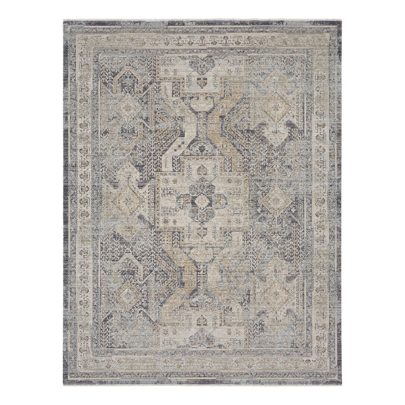 Nourison Nyle 9' x 11' Fabric Ivory Charcoal Area Rug