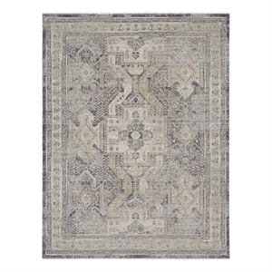 Nourison Nyle 9' x 11' Fabric Ivory Charcoal Area Rug