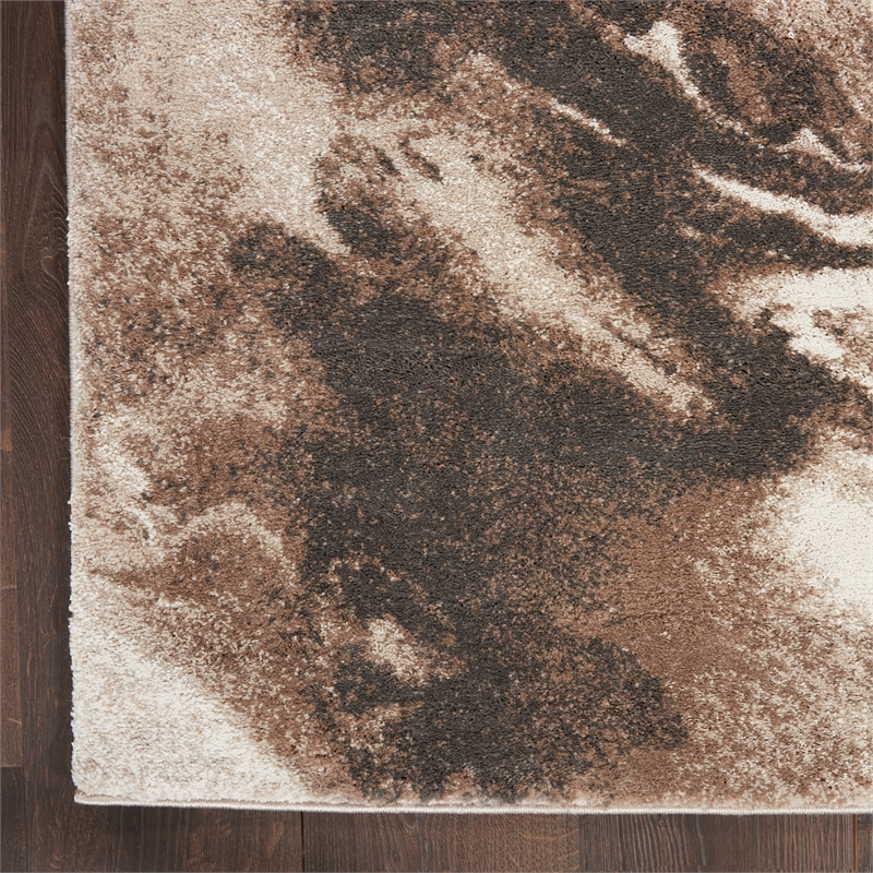 Nourison American Manor 9' x 12' Fabric Ivory Mocha Area Rug