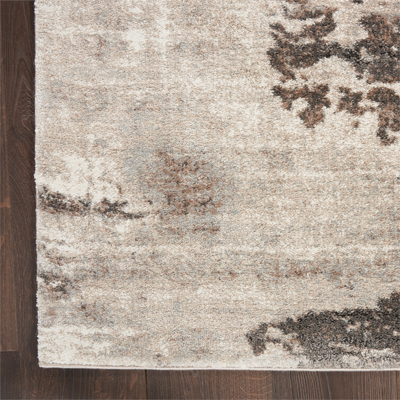 Nourison American Manor 9' x 12' Fabric Ivory Mocha Area Rug
