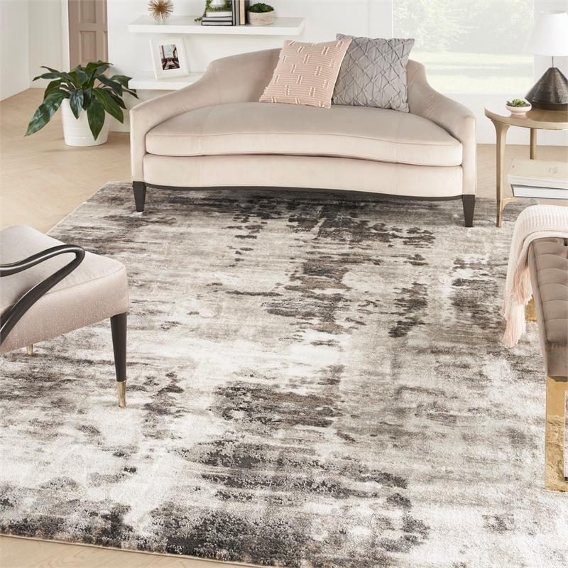 Nourison American Manor 9' x 12' Fabric Ivory Mocha Area Rug