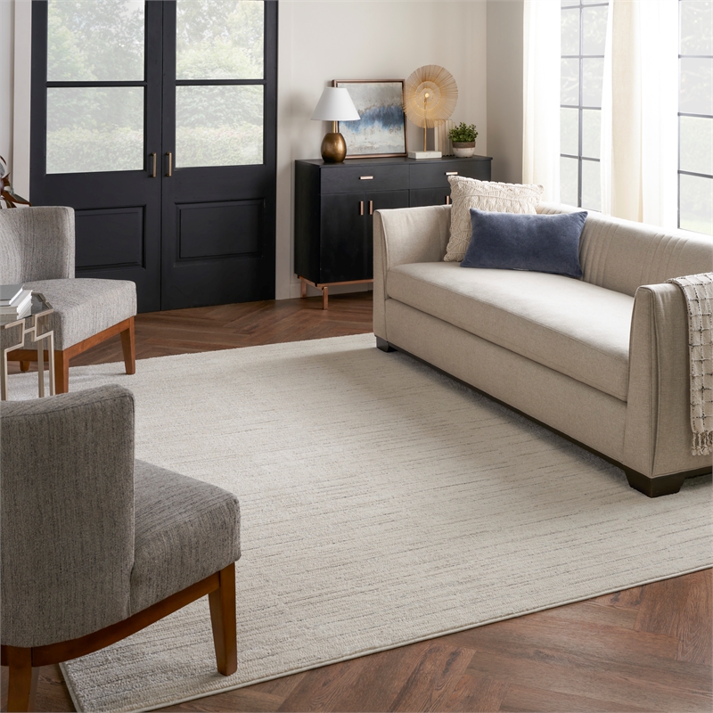 Nourison Home Santa Cruz 9' x 12' Polyester Ivory Grey Area Rug