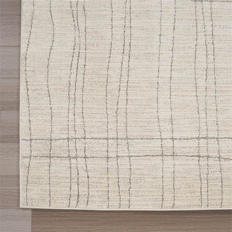 Nourison Home Santa Cruz 9' x 12' Polyester Ivory Grey Area Rug