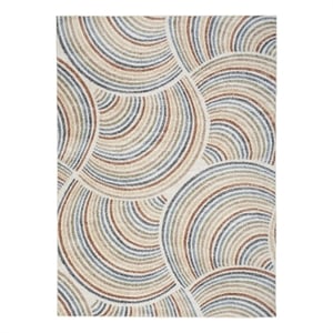 Nourison Home Astra Machine Washable 6' x 9' Polyester Ivory Multicolor Area Rug
