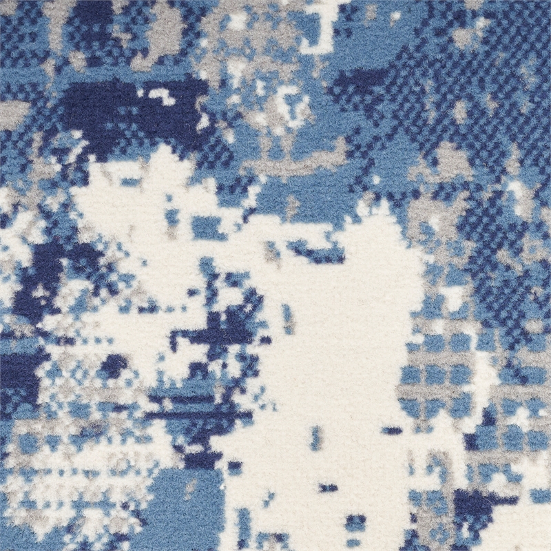 Nourison Home Grafix 7' x 10' Fabric Navy Blue Area Rug