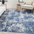 Nourison Home Grafix 7' x 10' Fabric Navy Blue Area Rug