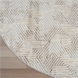 Nourison Home Grafix 4' x Round Fabric Grey Area Rug