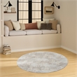 Nourison Home Grafix 5' x Round Fabric Grey Area Rug