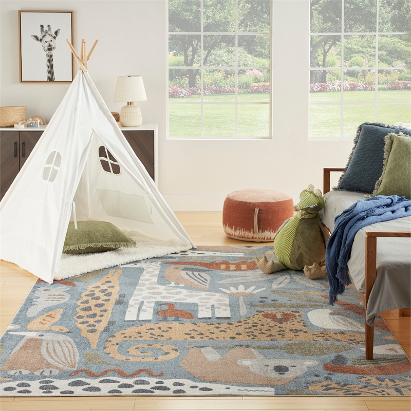 Nourison Home Astra Machine Washable 8' x 10' Polyester Multicolor Area Rug