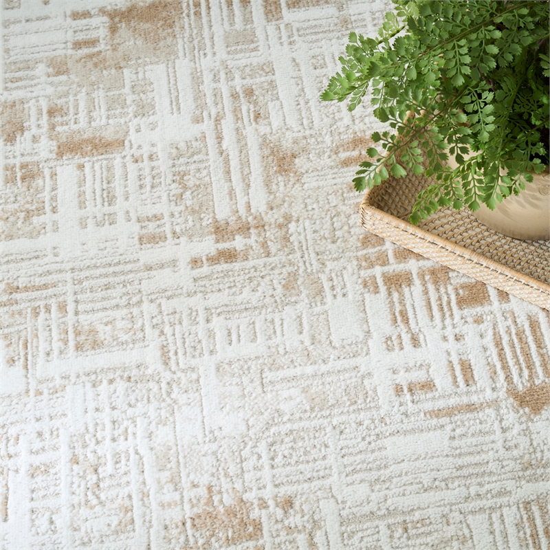 Nourison Home Dekor 4' x 6' Polyester Ivory Taupe Area Rug