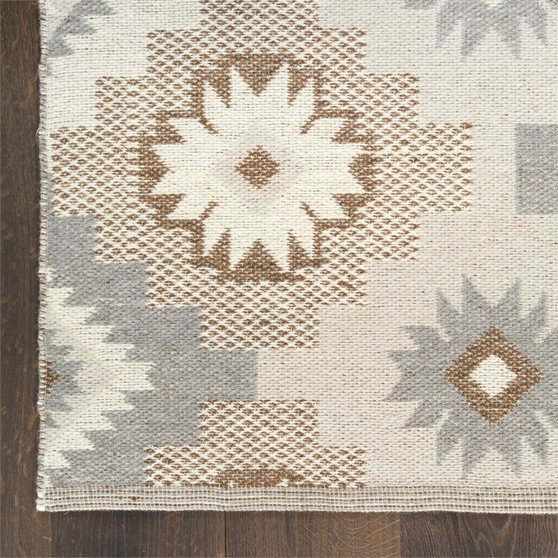 Nourison Home Copenhagen 5' x 7' Flatwoven Wool Ivory Beige Area Rug