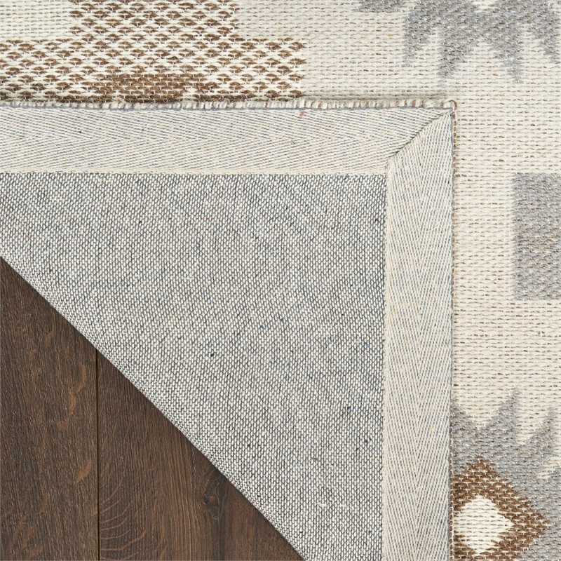 Nourison Home Copenhagen 5' x 7' Flatwoven Wool Ivory Beige Area Rug