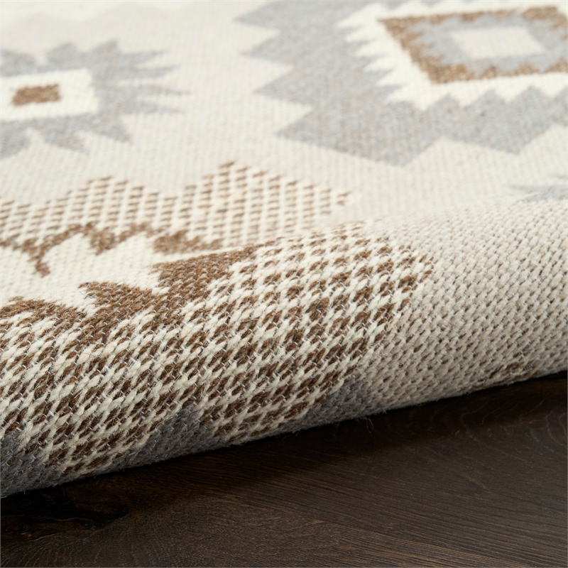 Nourison Home Copenhagen 5' x 7' Flatwoven Wool Ivory Beige Area Rug